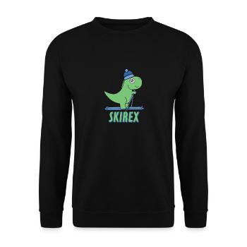 Ski T-Rex Ski Dino Winter Berge Alpen Piste Ski - Unisex Pullover - Schwarz - Vorne - Alina (178cm) & Michal (187cm)