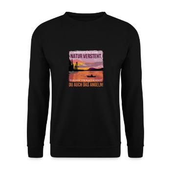 Wenn du die natur verstehst, dann verstehst du auc - Unisex Pullover - Schwarz - Vorne - Alina (178cm) & Michal (187cm)