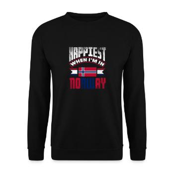 Norway Norwegian Norway Happiest When Im In Norway - Unisex Sweatshirt - black - Front - Alina (178cm) & Michal (187cm)