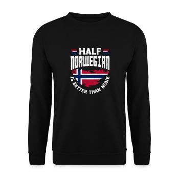 Drapeau de la Norvège La moitié norvégienne vaut mieux que rien - Sweat-shirt Unisexe - noir - Devant - Alina (178cm) & Michal (187cm)