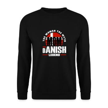 Denmark Danish Denmark Flag Mother - Unisex Sweatshirt - black - Front - Alina (178cm) & Michal (187cm)