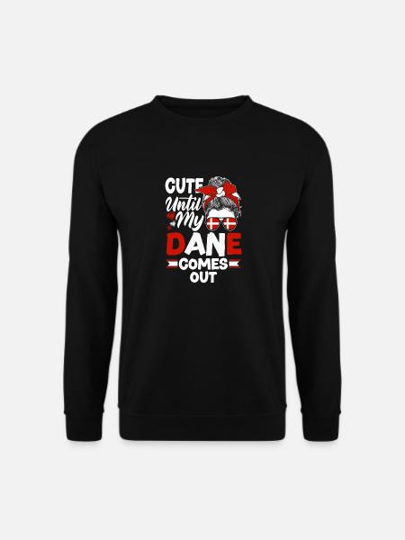 Danmark Dannebrog sød indtil min dansker kommer ud - Unisex sweater - sort
