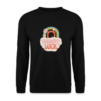 Radiate positivity Rainbow Dwarf Clouds - Unisex Sweatshirt - black - Front - Alina (178cm) & Michal (187cm)