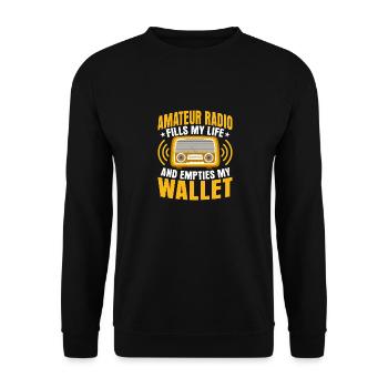 Amateur radio fills my life and empties my wallet - Unisex Pullover - Schwarz - Vorne - Alina (178cm) & Michal (187cm)