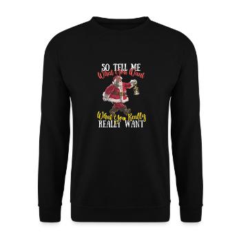So tell me what you want, the New Year of - Unisex Sweatshirt - black - Front - Alina (178cm) & Michal (187cm)