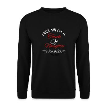Nice with a touch of the naughty gift person - Unisex Sweatshirt - black - Front - Alina (178cm) & Michal (187cm)