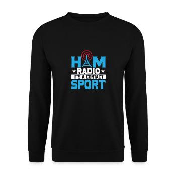 Radio amateur c’est un opérateur sportif de contact amateur - Sweat-shirt Unisexe - noir - Devant - Alina (178cm) & Michal (187cm)