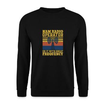 Ham Radio Operator Amateur - Unisex Pullover - Schwarz - Vorne - Alina (178cm) & Michal (187cm)