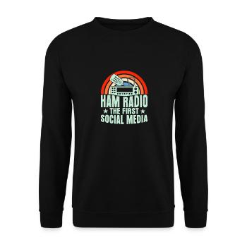 Ham Radio The First Social Media Amateur Operator - Unisex Pullover - Schwarz - Vorne - Alina (178cm) & Michal (187cm)