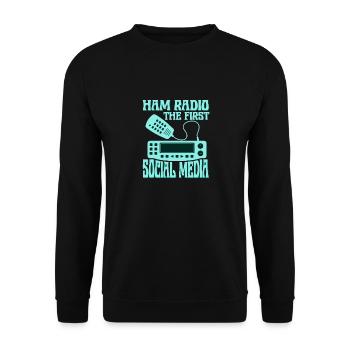 Ham Radio The First Social Media Operator Amateur - Unisex Pullover - Schwarz - Vorne - Alina (178cm) & Michal (187cm)