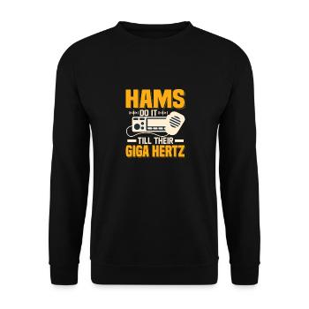 Hams Do It Till Their Giga Hertz Radio Operator - Unisex Pullover - Schwarz - Vorne - Alina (178cm) & Michal (187cm)