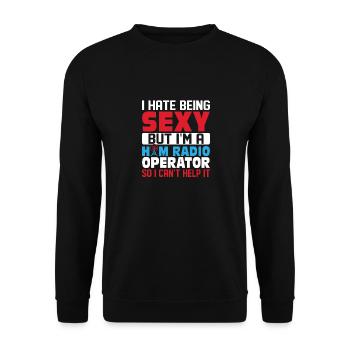 I'm A Ham Radio Operator So I Can't Help It Amateu - Unisex Sweatshirt - black - Front - Alina (178cm) & Michal (187cm)