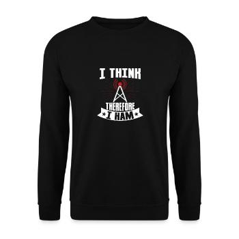 I Think Therefore I Ham Amateur Radio Operator - Unisex Sweatshirt - black - Front - Alina (178cm) & Michal (187cm)
