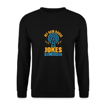 Mes blagues de radio amateur sont bien reçues Radio amateur - Sweat-shirt Unisexe - noir - Devant - Alina (178cm) & Michal (187cm)