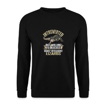 Tegu Eidechse Reptil Herpetologe - Unisex Pullover - Schwarz - Vorne - Alina (178cm) & Michal (187cm)