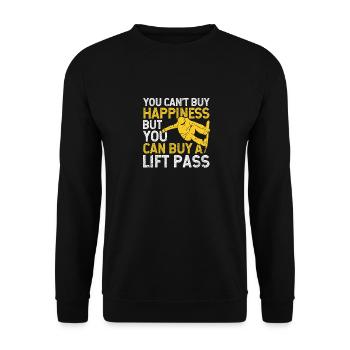 Boarder: You can't buy happiness, but you can buy a - Unisex Sweatshirt - black - Front - Alina (178cm) & Michal (187cm)