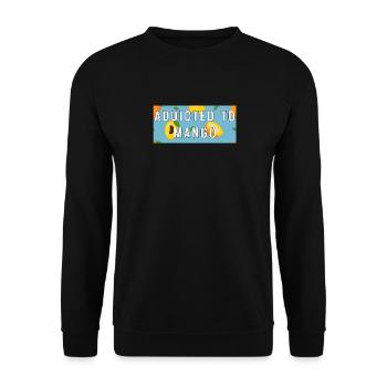 Addicted to Mango's favorite fruit pattern Summer - Unisex Sweatshirt - black - Front - Alina (178cm) & Michal (187cm)