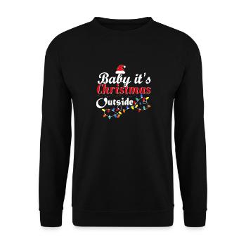 Bébé, c’est Noël à l’extérieur du - Sweat-shirt Unisexe - noir - Devant - Alina (178cm) & Michal (187cm)