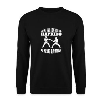 Hapkido Kampfkunst Judo Aikido Karate Kampfsport - Unisex Pullover - Schwarz - Vorne - Alina (178cm) & Michal (187cm)