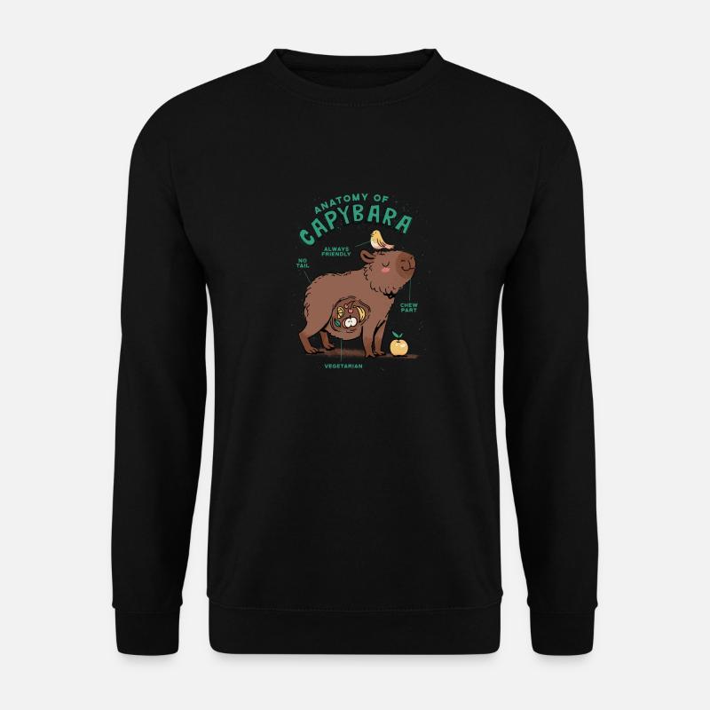 Anatomy of a Capybara Sweet Capybara - Unisex Sweatshirt - black