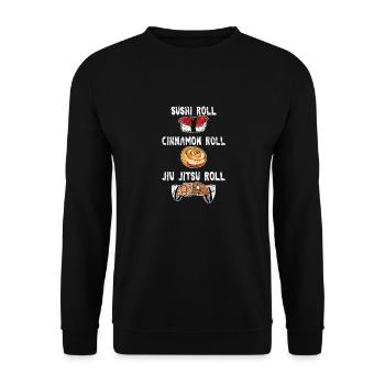Drôle BJJ Sports Foodie Sushi Cinnamon Jiu Jitsu R - Sweat-shirt Unisexe - noir - Devant - Alina (178cm) & Michal (187cm)