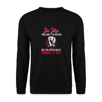 Funny Jiu-Jitsu ne peut pas réparer stupide BJJ Jiu Jitsu Pra - Sweat-shirt Unisexe - noir - Devant - Alina (178cm) & Michal (187cm)