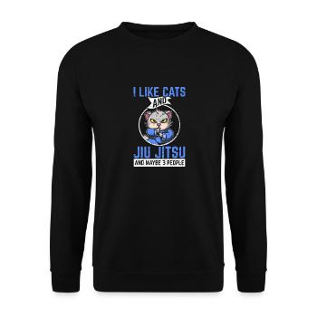 J’aime les chats et le jiu jitsu et peut-être 3 personnes brésiliennes - Sweat-shirt Unisexe - noir - Devant - Alina (178cm) & Michal (187cm)