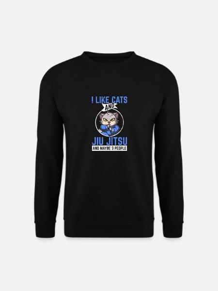 I Like Cats & Jiu Jitsu & Maybe 3 People Brazilian - Unisex Pullover - Schwarz