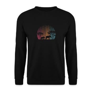 Africa Zoo Keeper Retro Elephant Lover Animal Fami - Unisex Sweatshirt - black - Front - Alina (178cm) & Michal (187cm)