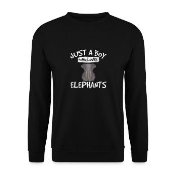 Just A Boy Who Loves Elephants Funny Elephant Love - Unisex Sweatshirt - black - Front - Alina (178cm) & Michal (187cm)