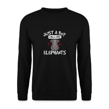 Just A Boy Who Loves Elephants Funny Elephant Love - Unisex Sweatshirt - black - Front - Alina (178cm) & Michal (187cm)
