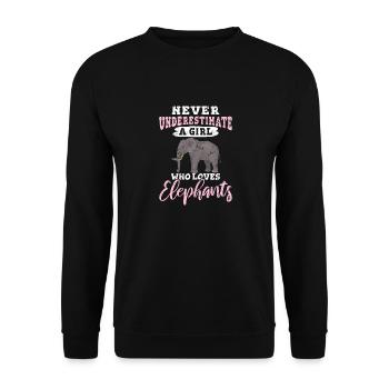 Just A Girl Who Loves Elephants Funny Elephant Lov - Unisex Sweatshirt - black - Front - Alina (178cm) & Michal (187cm)