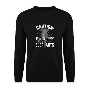 Drôle d’amoureux des éléphants Parlez des éléphants les enfants vous - Sweat-shirt Unisexe - noir - Devant - Alina (178cm) & Michal (187cm)
