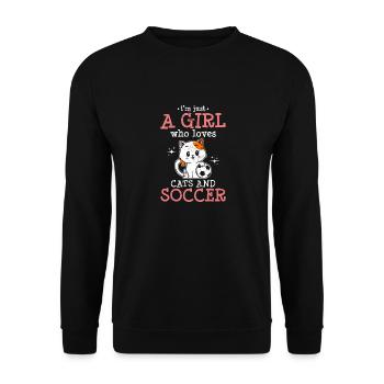 Just A Girl Who Loves Cats And Soccer Fan Soccer L - Unisex Sweatshirt - black - Front - Alina (178cm) & Michal (187cm)