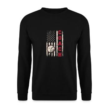Baseball Coach Coaching American Flag Baseball Tra - Unisex Pullover - Schwarz - Vorne - Alina (178cm) & Michal (187cm)