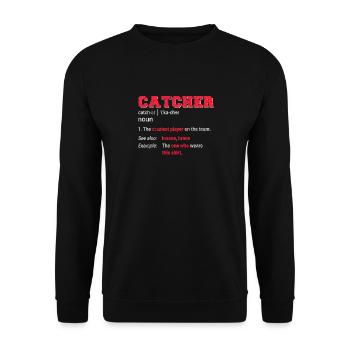 Baseball Catcher Softball Catcher Player Funny - Unisex Sweatshirt - black - Front - Alina (178cm) & Michal (187cm)