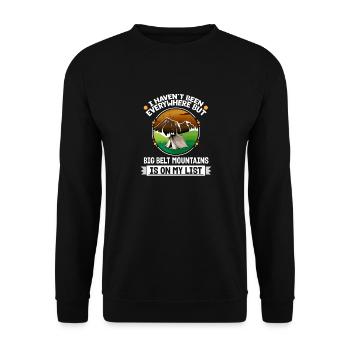 Big Belt Mountains est sur ma liste Camping de randonnée - Sweat-shirt Unisexe - noir - Devant - Alina (178cm) & Michal (187cm)