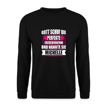 Erzgebirge Frau Namen Sachsen Michelle - Unisex Pullover - Schwarz - Vorne - Alina (178cm) & Michal (187cm)