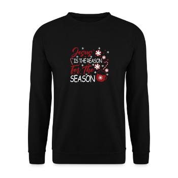 Jesus Ist Der Grund Für Den Saisonalen - Unisex Pullover - Schwarz - Vorne - Alina (178cm) & Michal (187cm)
