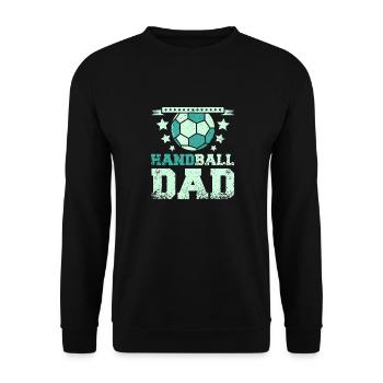 Fête des pères Père Papa Handball Papa - Sweat-shirt Unisexe - noir - Devant - Alina (178cm) & Michal (187cm)
