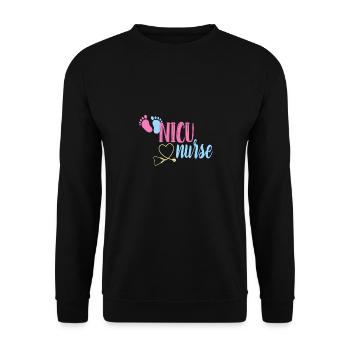 NICU Nurse Gift for Women - Unisex Sweatshirt - black - Front - Alina (178cm) & Michal (187cm)