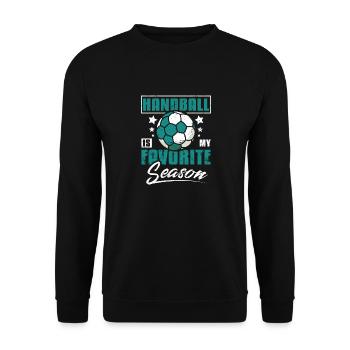 Handball is my favorite season - Unisex Pullover - Schwarz - Vorne - Alina (178cm) & Michal (187cm)