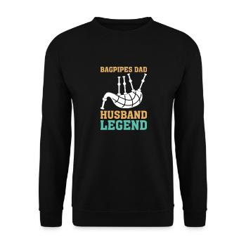 Bagpipes Father Bagpipe Musician Papa - Unisex Sweatshirt - black - Front - Alina (178cm) & Michal (187cm)