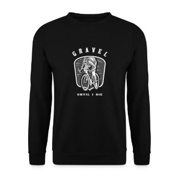 Gravel Bike Skull Rennrad Fahrrad lustige Geschenk - Unisex Pullover - Schwarz - Vorne - Alina (178cm) & Michal (187cm)