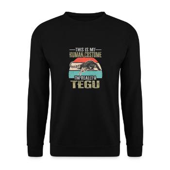 Tegu Eidechse Reptil Herpetologe - Unisex Pullover - Schwarz - Vorne - Alina (178cm) & Michal (187cm)