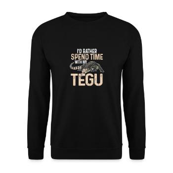 Tegu Eidechse Reptil Herpetologe - Unisex Pullover - Schwarz - Vorne - Alina (178cm) & Michal (187cm)