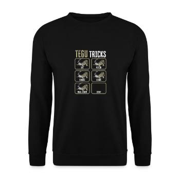 Tegu Eidechse Reptil Herpetologe - Unisex Pullover - Schwarz - Vorne - Alina (178cm) & Michal (187cm)
