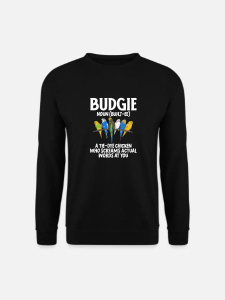 Budgerigar Parakeet Bird Pet Gift - Unisex Sweatshirt - black