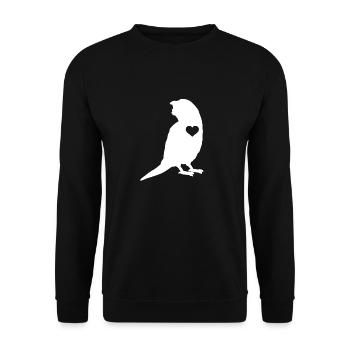 Budgerigar Parakeet Bird Pet Gift - Unisex Sweatshirt - black - Front - Alina (178cm) & Michal (187cm)