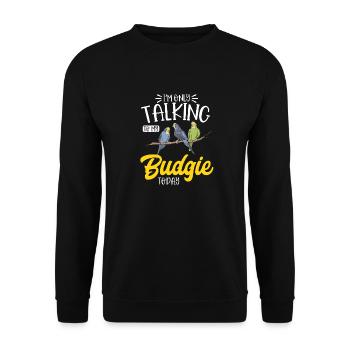 Wellensittich Sittich Vogel Haustier Geschenk - Unisex Pullover - Schwarz - Vorne - Alina (178cm) & Michal (187cm)